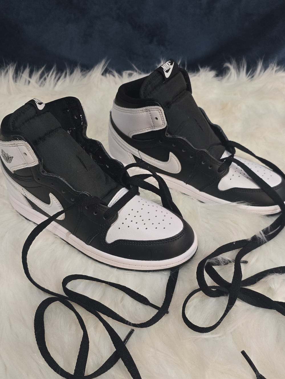 Jordan Kids Black and White High-Top Sneakers